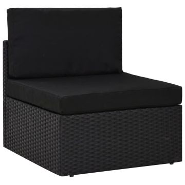 vidaXL Set mobilier de grădină, 8 piese, negru, poliratan