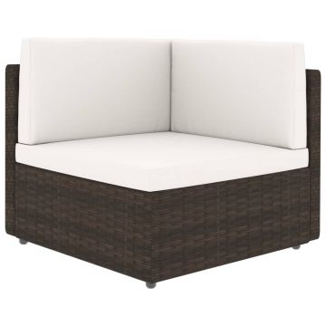 vidaXL Set mobilier de grădină cu perne, 8 piese, maro, poliratan