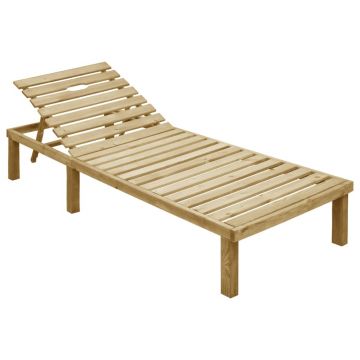 vidaXL Șezlong cu pernă gri taupe, lemn de pin tratat vidaXL Șezlong cu pernă gri taupe, lemn de pin tratat