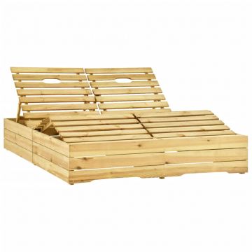 vidaXL Șezlong dublu cu perne bej, lemn de pin tratat vidaXL Șezlong dublu cu perne bej, lemn de pin tratat