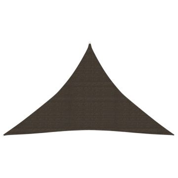 vidaXL Pânză parasolar, maro, 3,5x3,5x4,9 m, HDPE, 160 g/m²