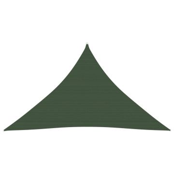 vidaXL Pânză parasolar, verde închis, 3,5x3,5x4,9 m, HDPE, 160 g/m²