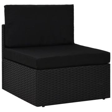 vidaXL Set mobilier de grădină, 4 piese, negru, poliratan