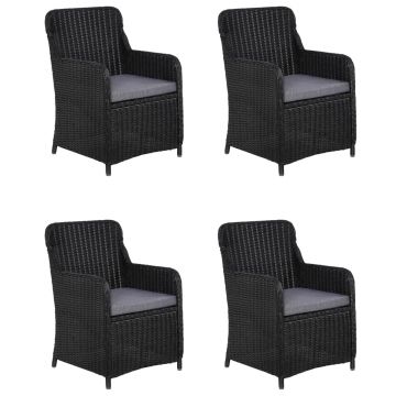 vidaXL Set mobilier de grădină, 5 piese, negru