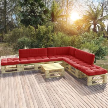 vidaXL Set mobilier din paleți cu perne, 6 buc., lemn pin verde tratat