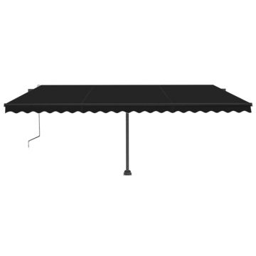 vidaXL Copertină automată cu senzor vânt & LED, antracit, 500x300 cm vidaXL Copertină automată cu senzor vânt & LED, antracit, 500x300 cm