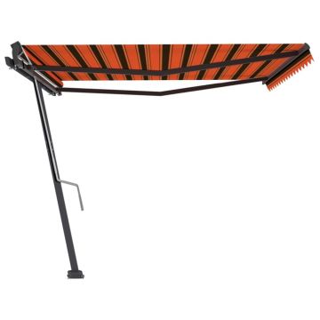 vidaXL Copertină autonomă retractabil manual portocaliu/maro 400x300cm