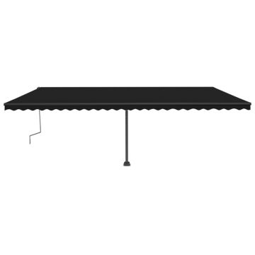 vidaXL Copertină retractabilă manual cu LED, antracit, 600x300 cm vidaXL Copertină retractabilă manual cu LED, antracit, 600x300 cm