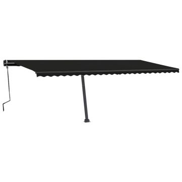 vidaXL Copertină retractabilă manual cu LED, antracit, 600x350 cm vidaXL Copertină retractabilă manual cu LED, antracit, 600x350 cm