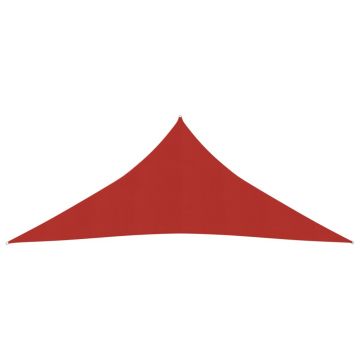 vidaXL Pânză parasolar, roșu, 5x7x7 m, HDPE, 160 g/m²
