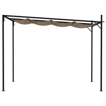 vidaXL Pavilion cu acoperiș retractabil, gri taupe, 300x300x233 cm