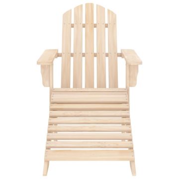 vidaXL Scaun de grădină Adirondack cu lemn masiv de brad ottoman