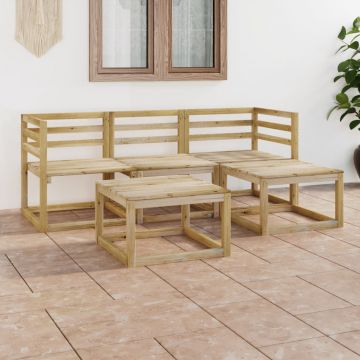 vidaXL Set mobilier de grădină, 5 piese, lemn de pin verde tratat vidaXL Set mobilier de grădină, 5 piese, lemn de pin verde tratat