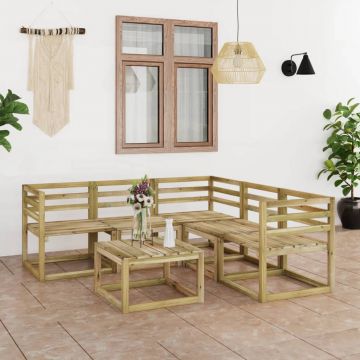 vidaXL Set mobilier de grădină, 6 piese, lemn de pin verde tratat vidaXL Set mobilier de grădină, 6 piese, lemn de pin verde tratat