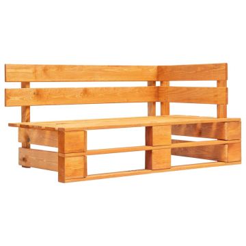 vidaXL Canapea din paleți 2 locuri cu perne maro miere lemn pin tratat