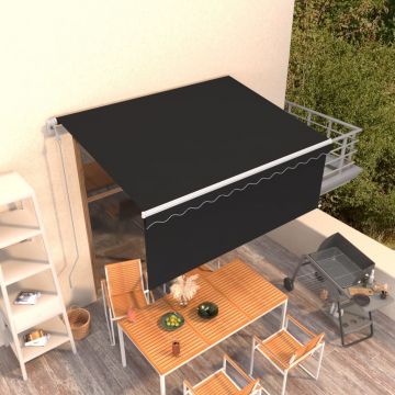 vidaXL Copertină retractabilă automat cu stor, antracit, 3x2,5 m