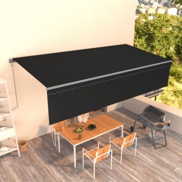 vidaXL Copertină retractabilă automat cu stor, antracit, 6x3 m