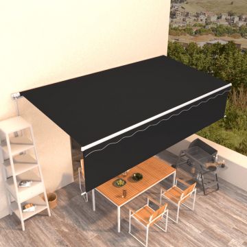 vidaXL Copertină retractabilă manual cu stor, antracit, 6x3 m