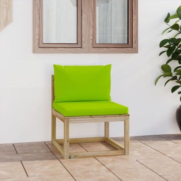 vidaXL Canapea de grădină de mijloc, cu perne, lemn pin tratat verde vidaXL Canapea de grădină de mijloc, cu perne, lemn pin tratat verde