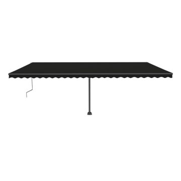 vidaXL Copertină automată cu senzor vânt & LED, antracit, 600x300 cm