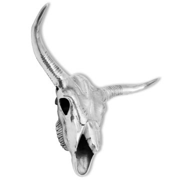 vidaXL Decorațiune de perete tip craniu, aluminiu, argintiu vidaXL Decorațiune de perete tip craniu, aluminiu, argintiu