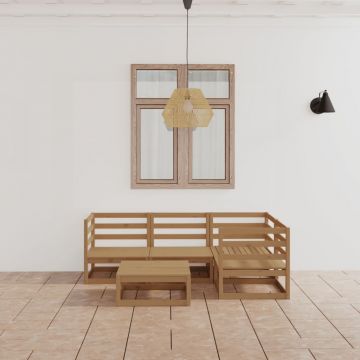 vidaXL Set mobilier de grădină, 5 piese, maro miere, lemn masiv de pin