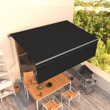 vidaXL Copertină retractabilă automat cu stor, antracit, 4x3 m