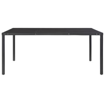 vidaXL Masă de grădină, negru, 170x170x74,5 cm, oțel și sticlă