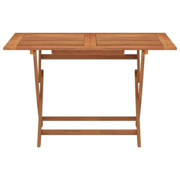 vidaXL Masă de grădină pliabilă, 120 x 70 x 75 cm, lemn masiv eucalipt