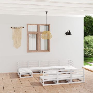 vidaXL Set mobilier de grădină, 11 piese, lemn masiv de pin