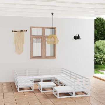 vidaXL Set mobilier de grădină, 12 piese, lemn masiv de pin