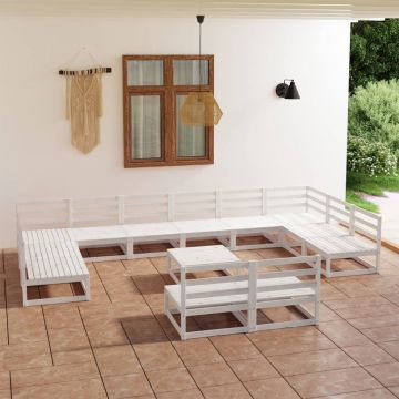 vidaXL Set mobilier de grădină, 13 piese, lemn masiv de pin