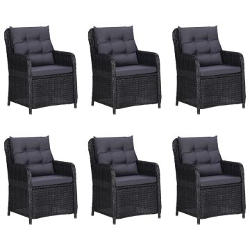 vidaXL Set mobilier pentru grădină, 7 piese, negru