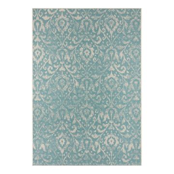 Covor de exterior NORTHRUGS Hatta, 140 x 200 cm, bej - turcoaz