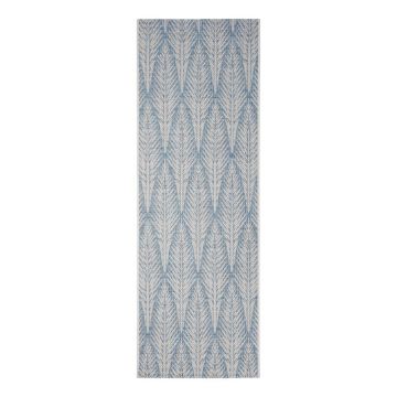 Covor de exterior NORTHRUGS Pella, 70 x 200 cm, gri - albastru