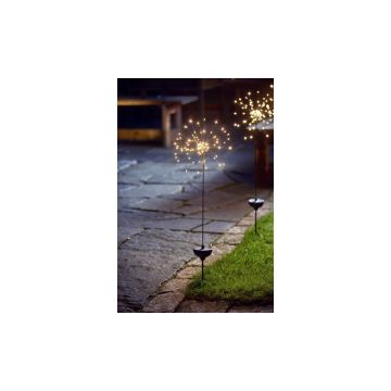 Decorațiune solară LED cu diode albe pentru exterior Star Trading Firework, înălțime 100 cm