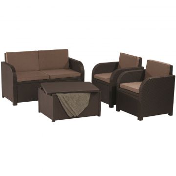 Set mobilier gradina 4 locuri maro Keter Modena