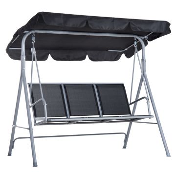 Balansoar de Gradina Outsunny cu 3 Locuri din Metal, 171x108x154cm | Aosom Romania