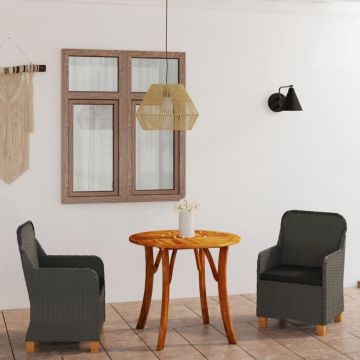 vidaXL Set de mobilier pentru grădină, 3 piese, gri închis