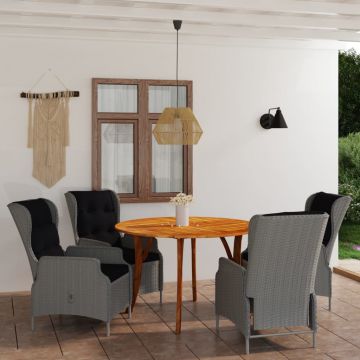 vidaXL Set de mobilier pentru grădină, 5 piese, gri deschis vidaXL Set de mobilier pentru grădină, 5 piese, gri deschis