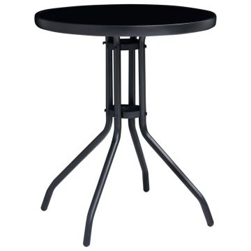 vidaXL Set mobilier bistro, 3 piese, negru și antracit