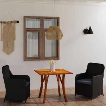 vidaXL Set mobilier de grădină, 3 piese, negru