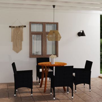 vidaXL Set mobilier de grădină, 5 piese, negru