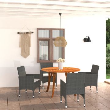 vidaXL Set mobilier de grădină, 5 piese, negru