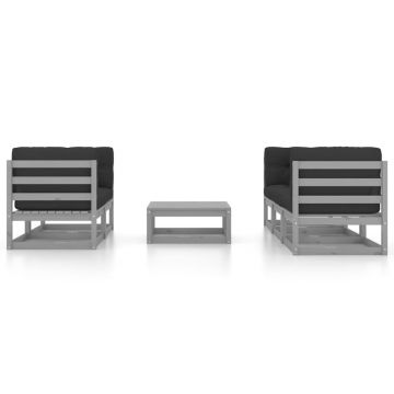 vidaXL Set mobilier de grădină cu perne, 6 piese, lemn masiv de pin