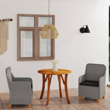 vidaXL Set mobilier pentru grădină, 3 piese, gri deschis