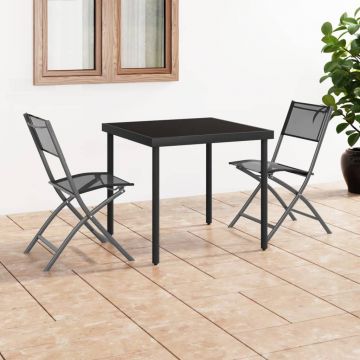 vidaXL Set mobilier de exterior, 3 piese, oțel