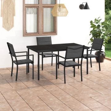 vidaXL Set mobilier de exterior, 5 piese, oțel