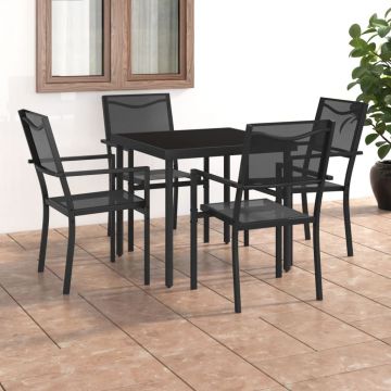 vidaXL Set mobilier de exterior, 5 piese, oțel