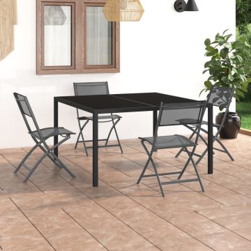 vidaXL Set mobilier de exterior, 5 piese, oțel